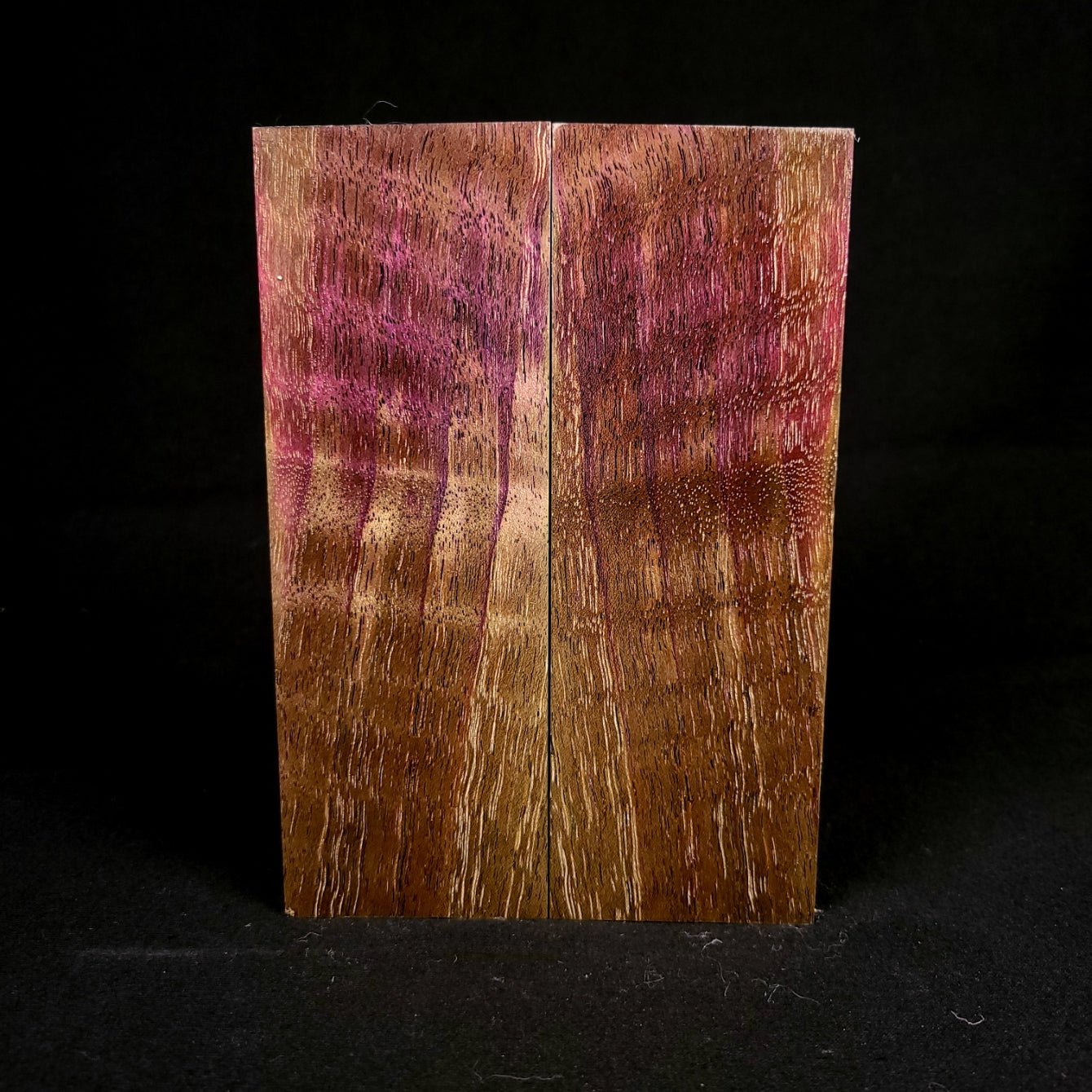 #1014 - OD Green and Purple Curly Bastogne Walnut - RockSolid Scales -