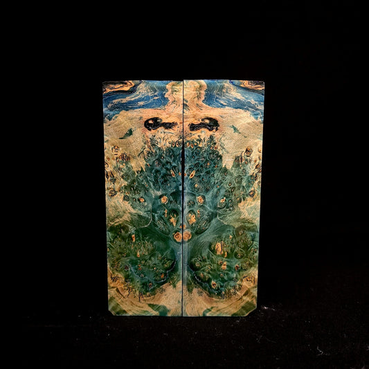 #1021 - Peacock Green Box Elder Burl - RockSolid Scales -