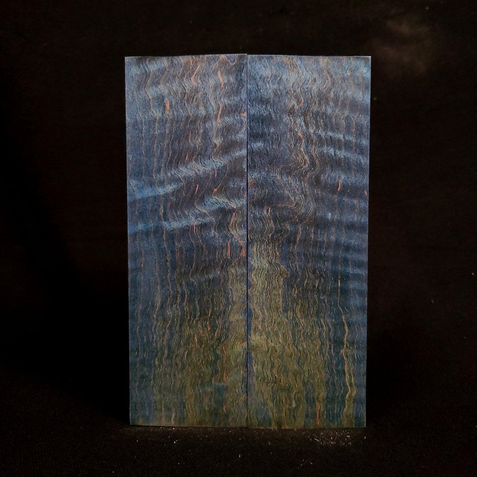 #1080 - Double Dye Green/Blue Curly Ambrosia Maple - RockSolid Scales -