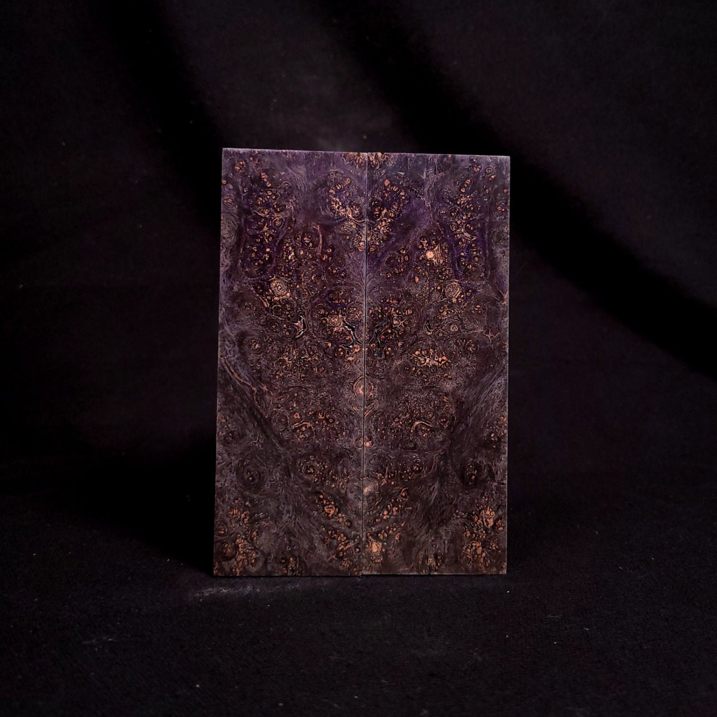 #2013 - Sinister with a touch of purp - Double Dyed Maple Burl - RockSolid Scales -