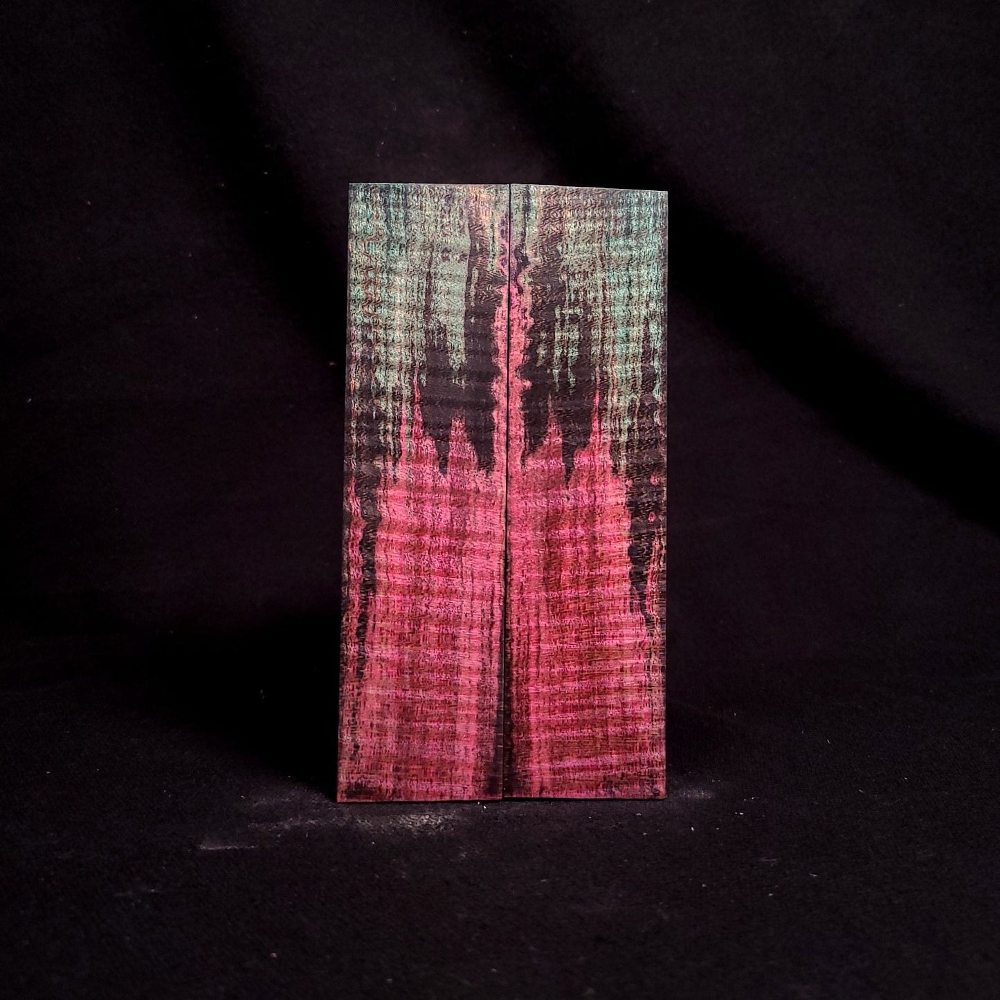2038 - Triple Dye 5A Curly Maple - Pink, SINISTER, Peacock Green - RockSolid Scales -