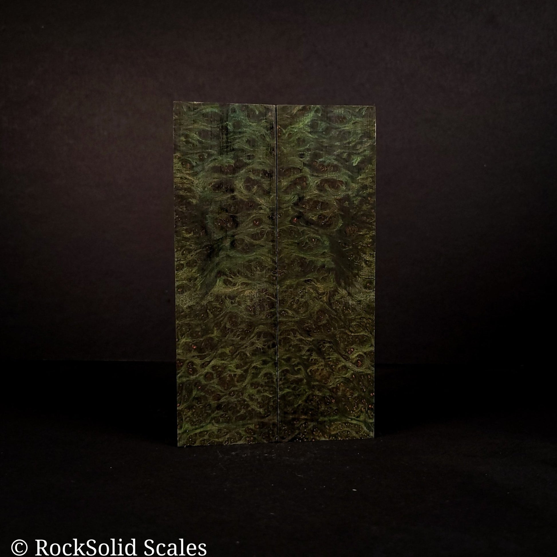 #2119 - Forest Green Redwood Burl - K&G Stabilized - RockSolid Scales -