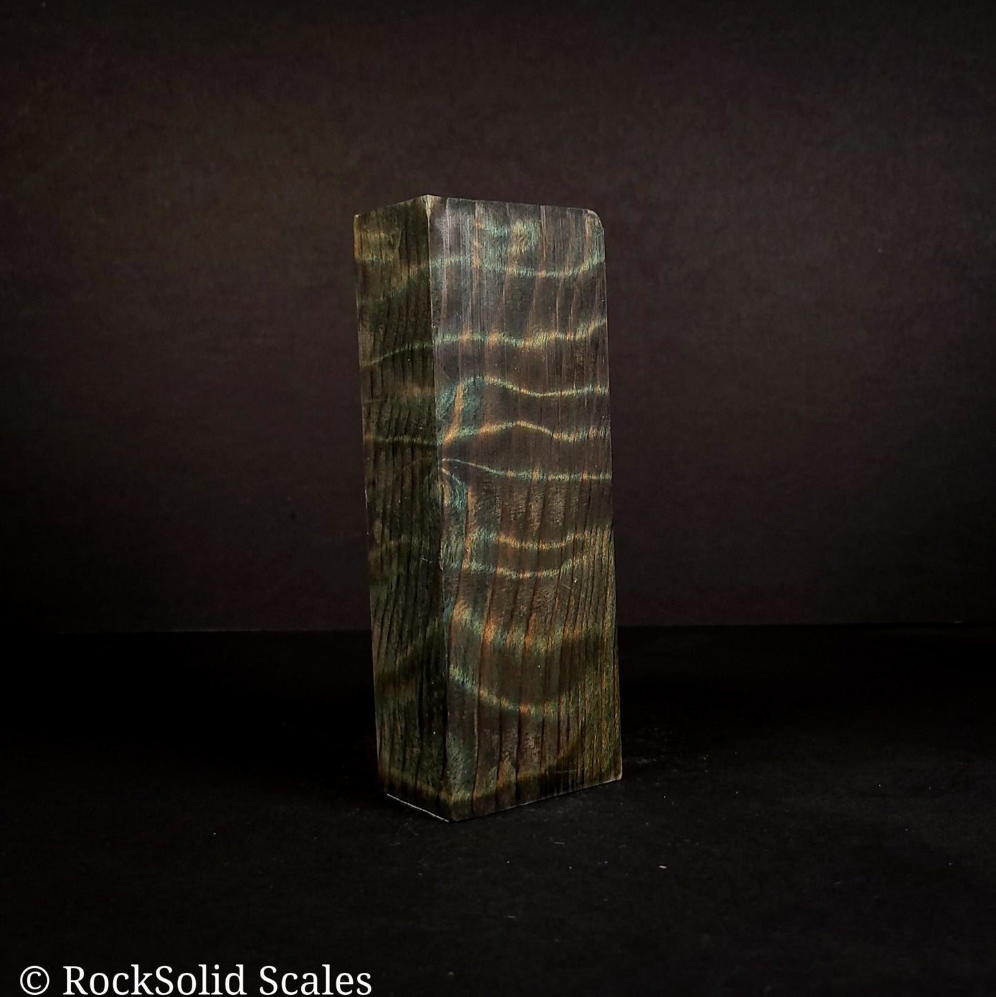#2122 - Black and Green Curly Redwood - K&G Stabilized - RockSolid Scales -