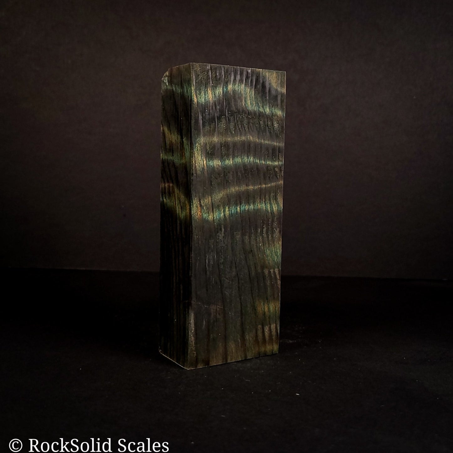#2122 - Black and Green Curly Redwood - K&G Stabilized - RockSolid Scales -