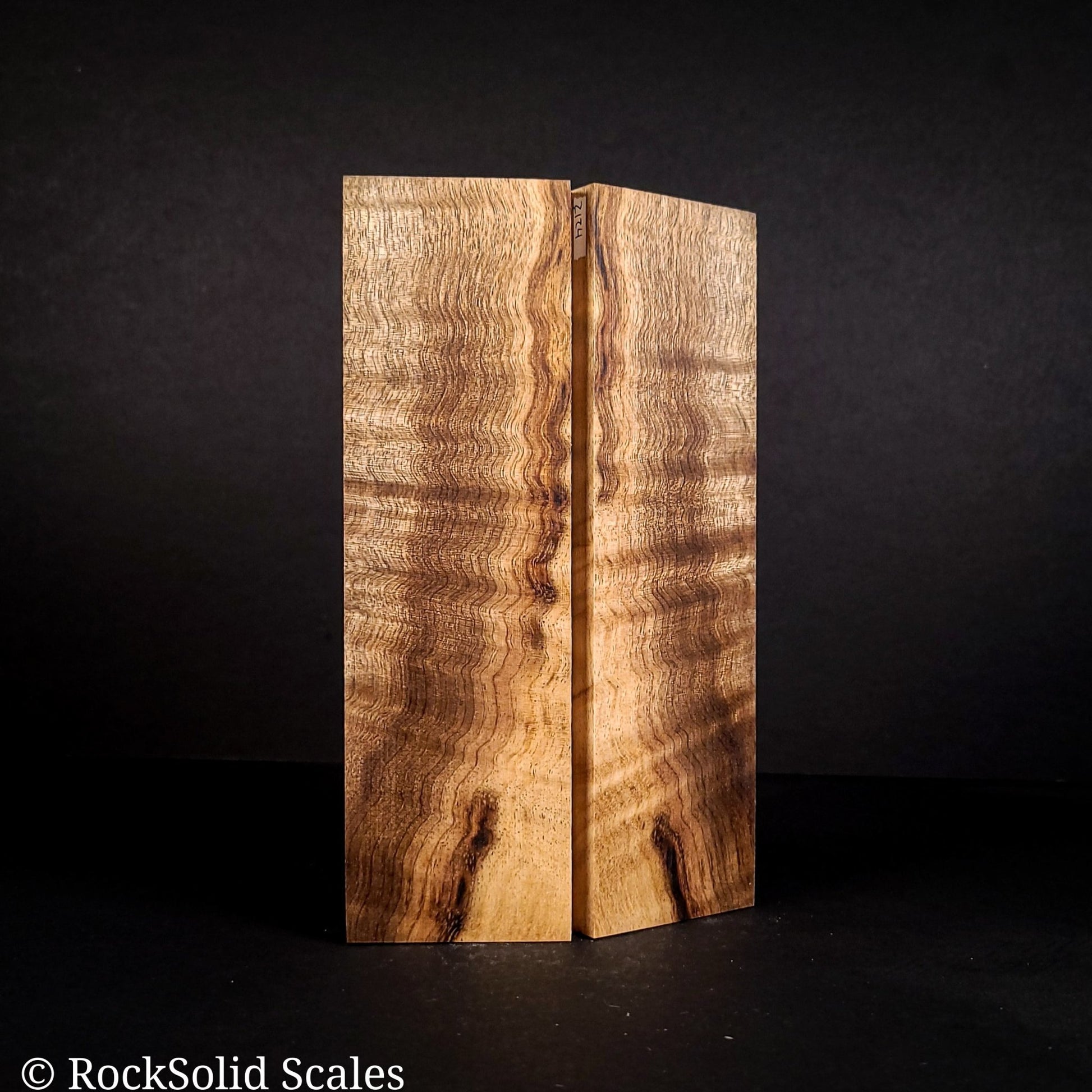 #2124 - Curly, Spalted Myrtle - K&G Stabilized - RockSolid Scales -