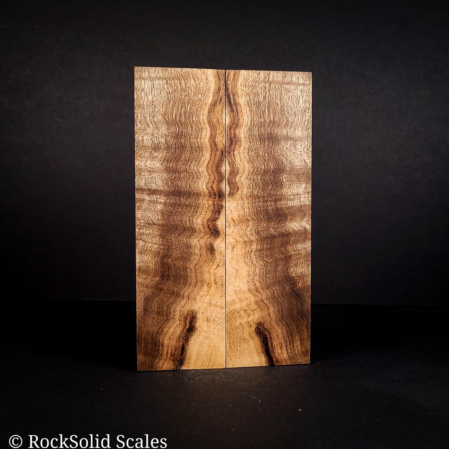 #2124 - Curly, Spalted Myrtle - K&G Stabilized - RockSolid Scales -