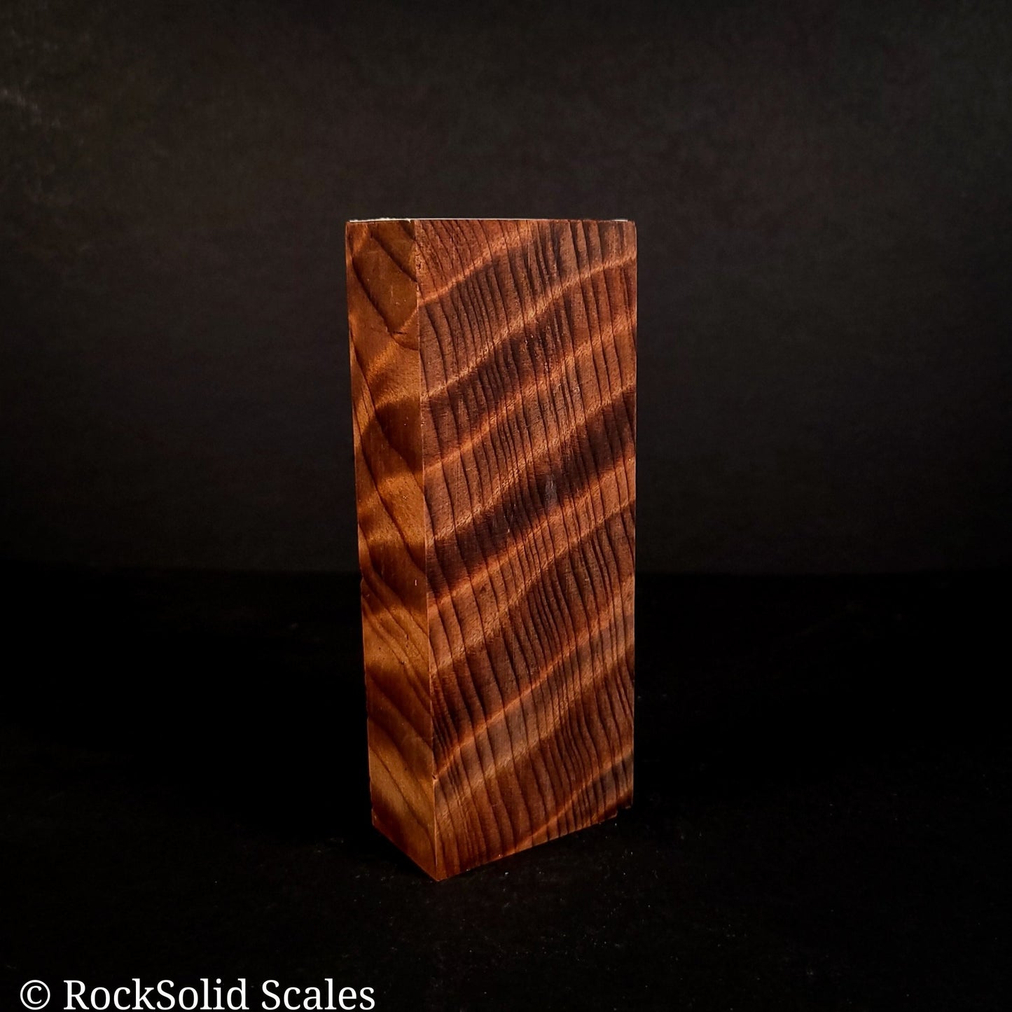 #2135 - Curly Redwood Block - K&G Stabilized - RockSolid Scales -