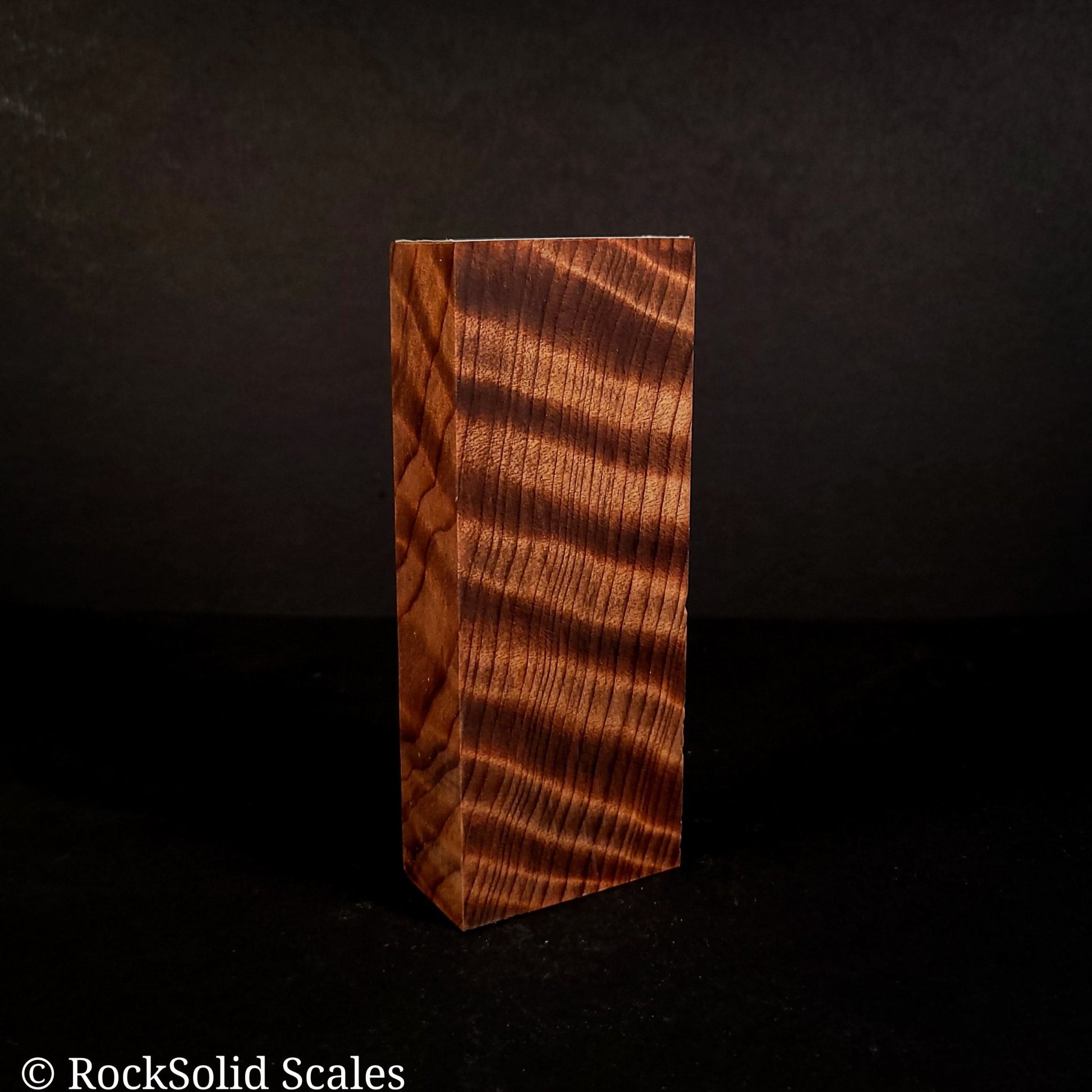 #2135 - Curly Redwood Block - K&G Stabilized - RockSolid Scales -