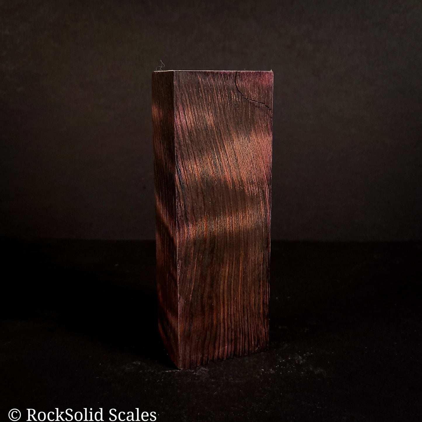 #2137 - Purple Dyed Curly Redwood - K&G Stabilized - RockSolid Scales -
