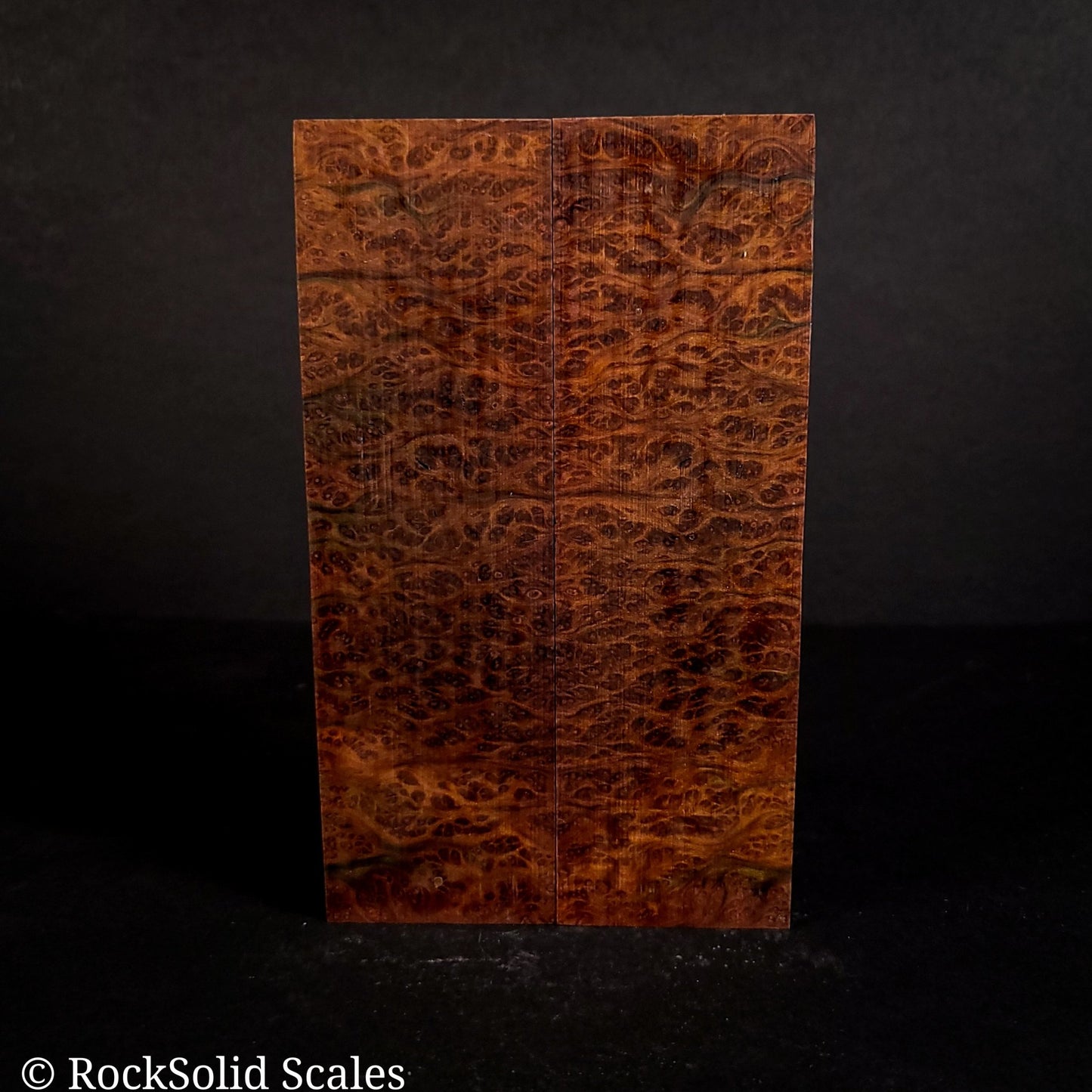 #2138 - Violet/Yellow Double Dyed Redwood Burl - K&G Stabilized - RockSolid Scales -