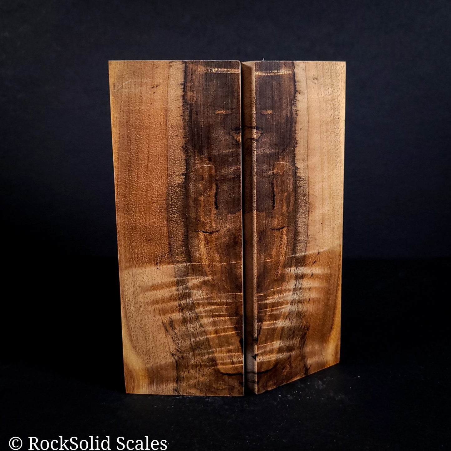 #2139 - Curly, Spalted Myrtle - K&G Stabilized - RockSolid Scales -