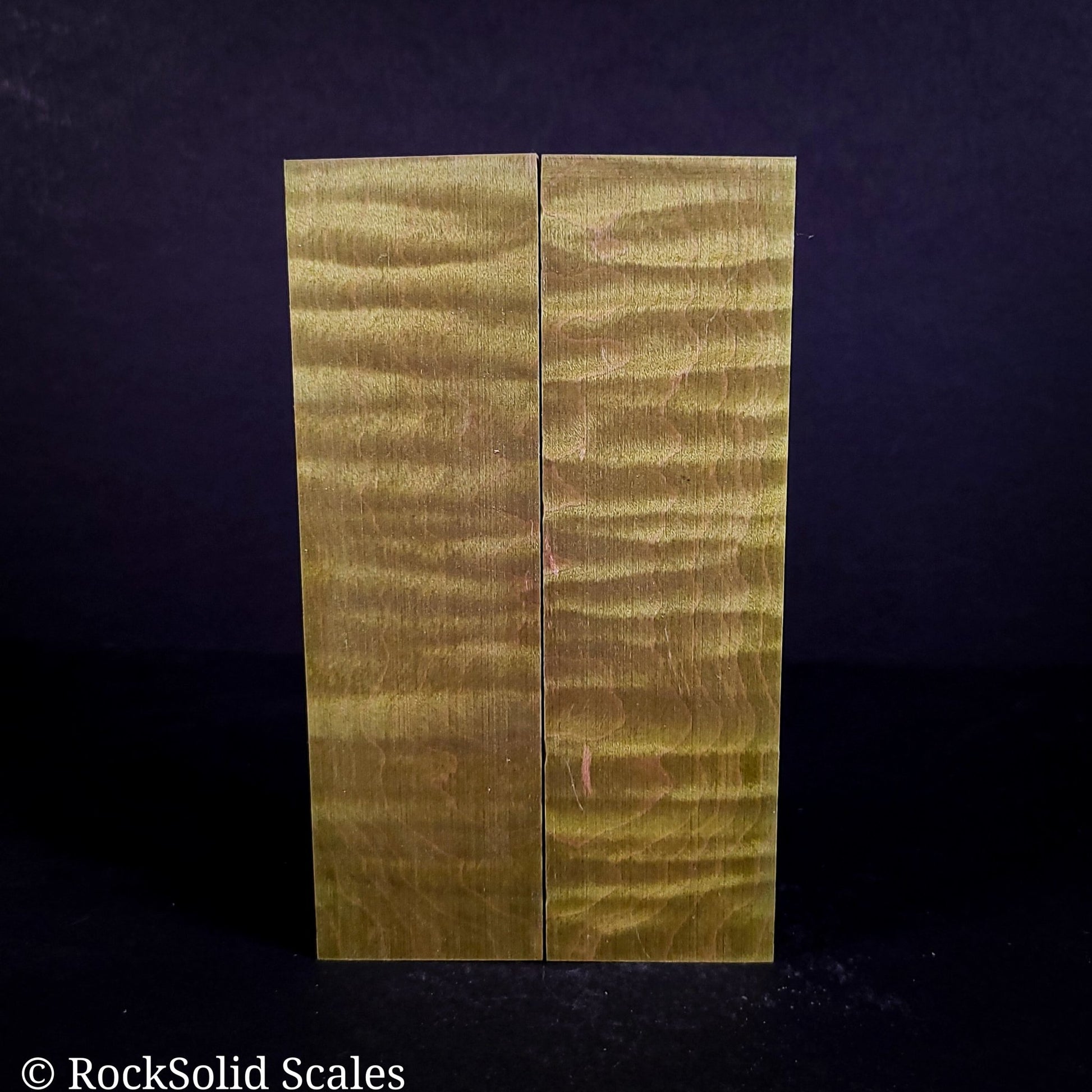 #2147 - Granny Smith Green Dyed Curly Maple - RockSolid Scales -