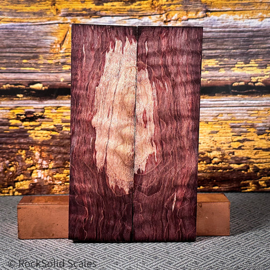 #2356 - Magenta and Black Double Dyed Curly Maple - Bargain Bin - RockSolid Scales -
