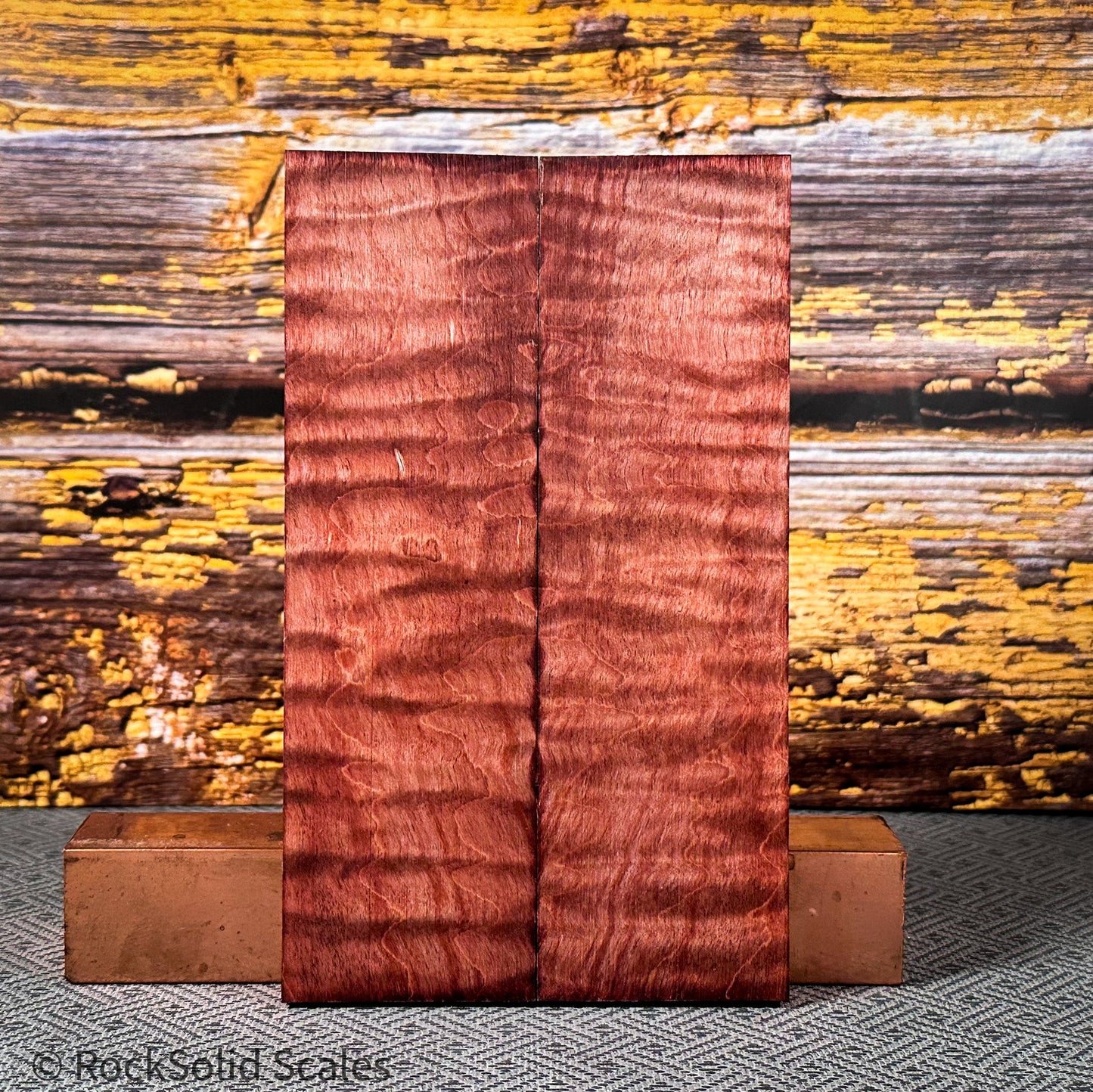 #2358 - Magenta and Orange Double Dyed Curly Maple - Bargain Bin - RockSolid Scales -