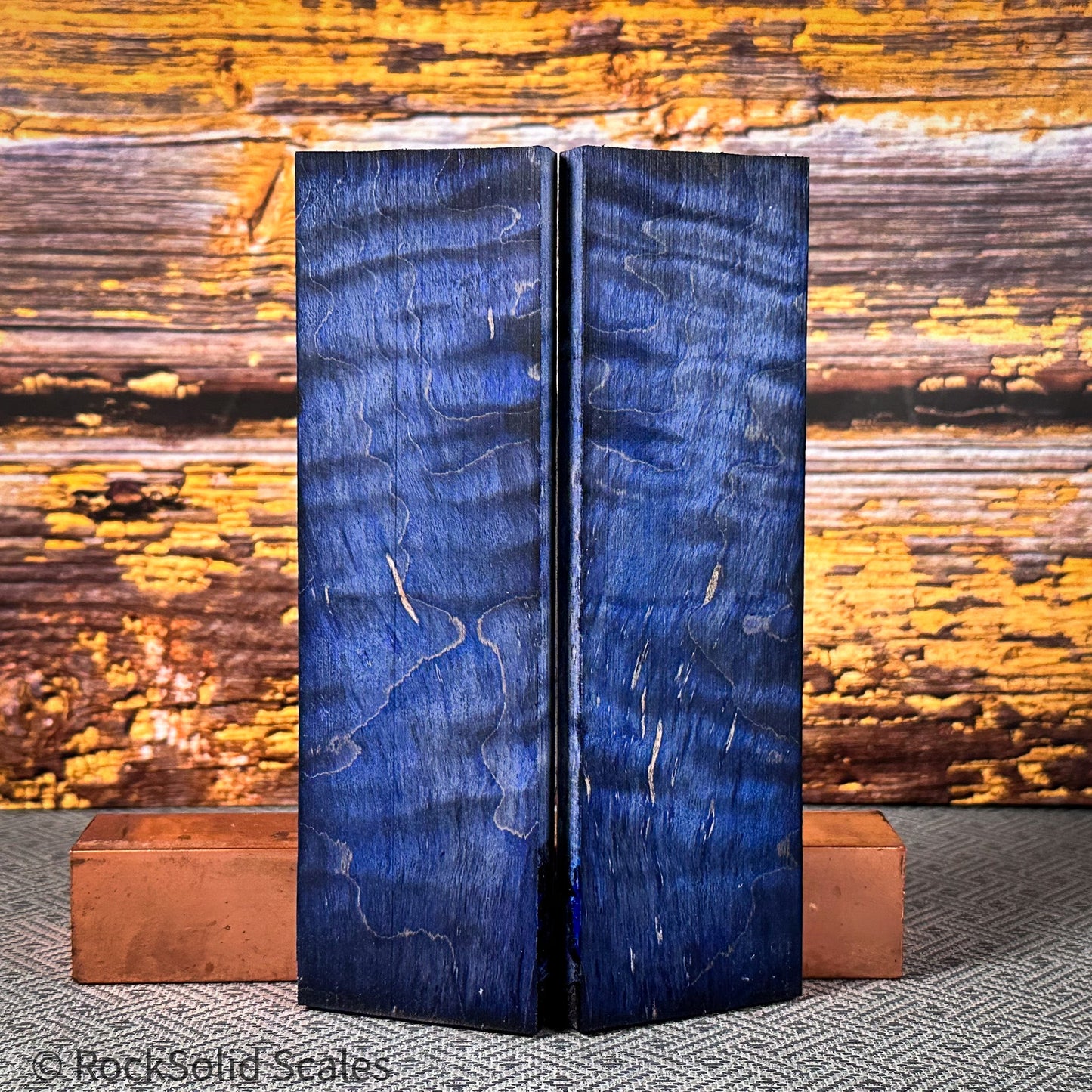 #2359 - Blue and Black Double Dyed Curly Maple - RockSolid Scales -