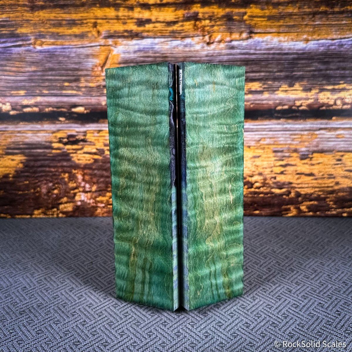 #2439 - Green and Teal Double Dyed Curly Maple - Bargain Bin - RockSolid Scales -