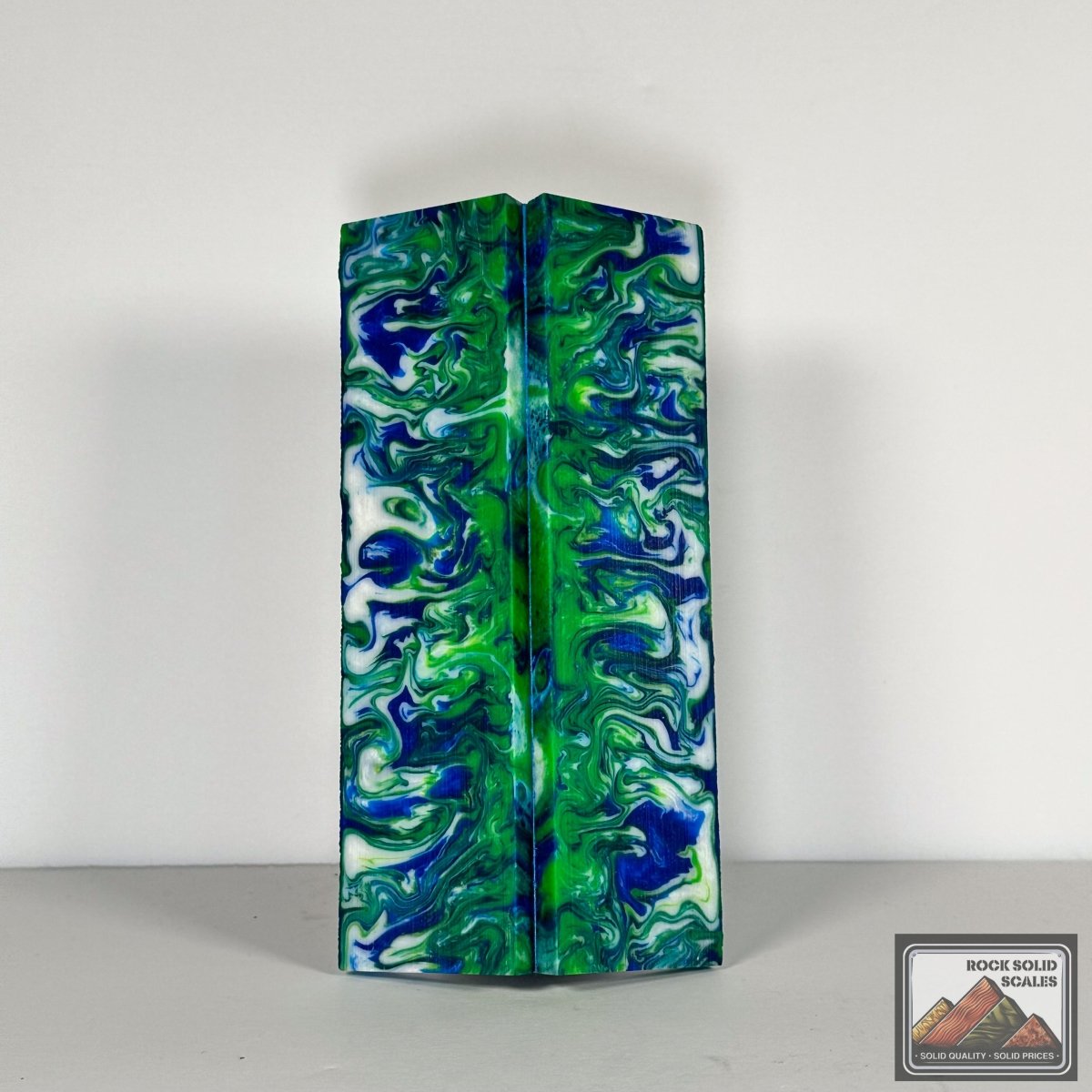 #2764 - Green/White/Blue Swirl Acrylic - RockSolid Scales -