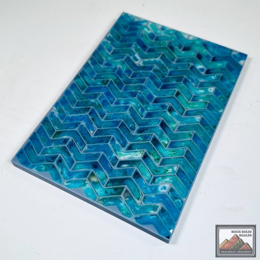 3D Chevron Matrix - Seafoam 4 Color Pour - RockSolid Scales -