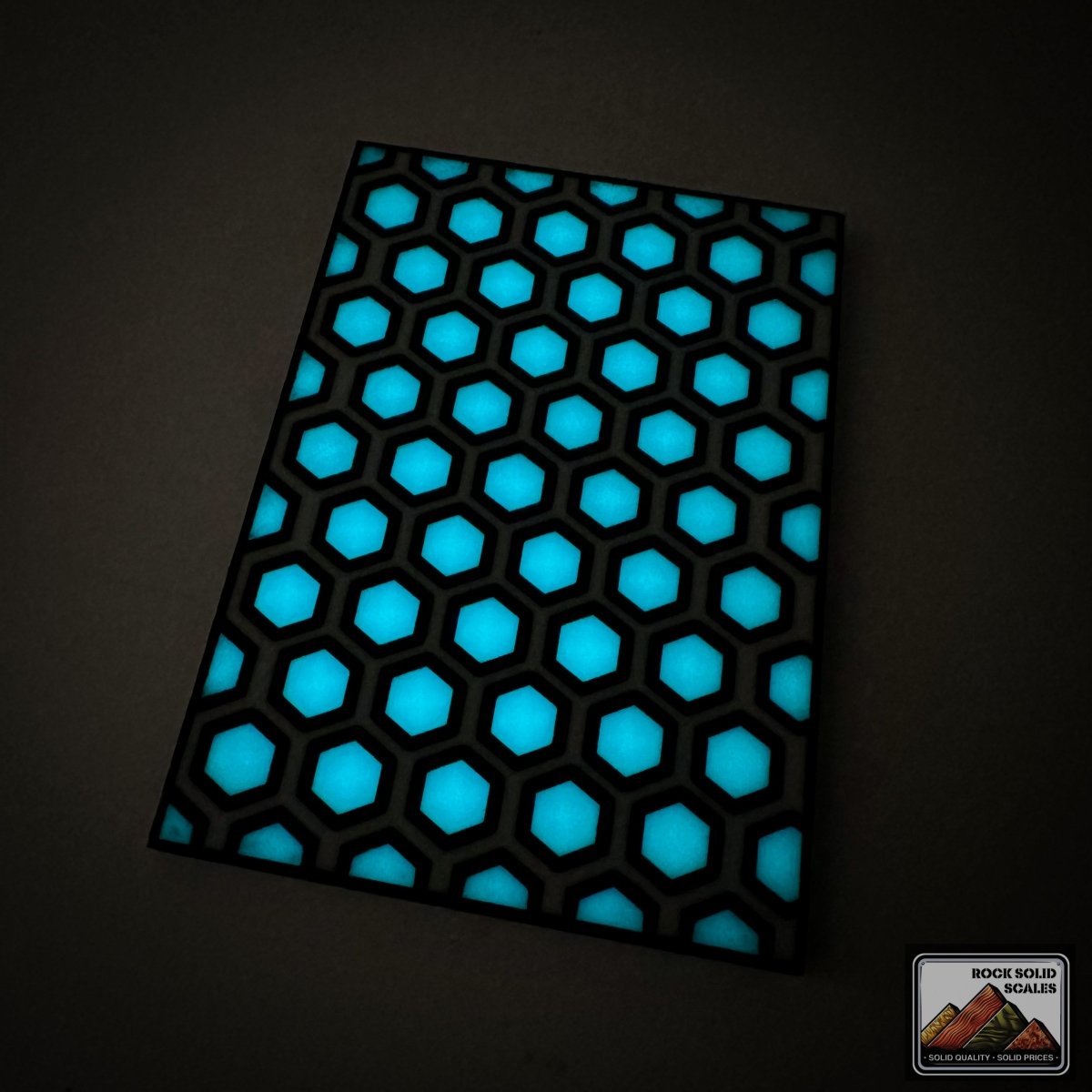 3D Hex - Black/White/Teal GLOW - RockSolid Scales -