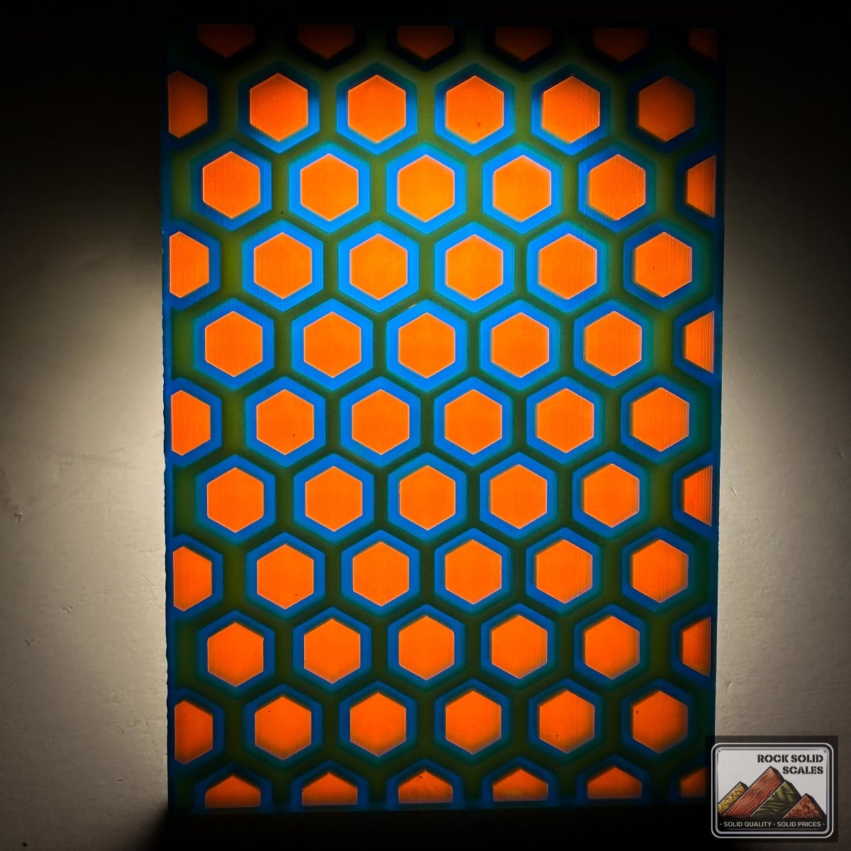 3D Hex - Orange/Blue/Sage Green - RockSolid Scales -