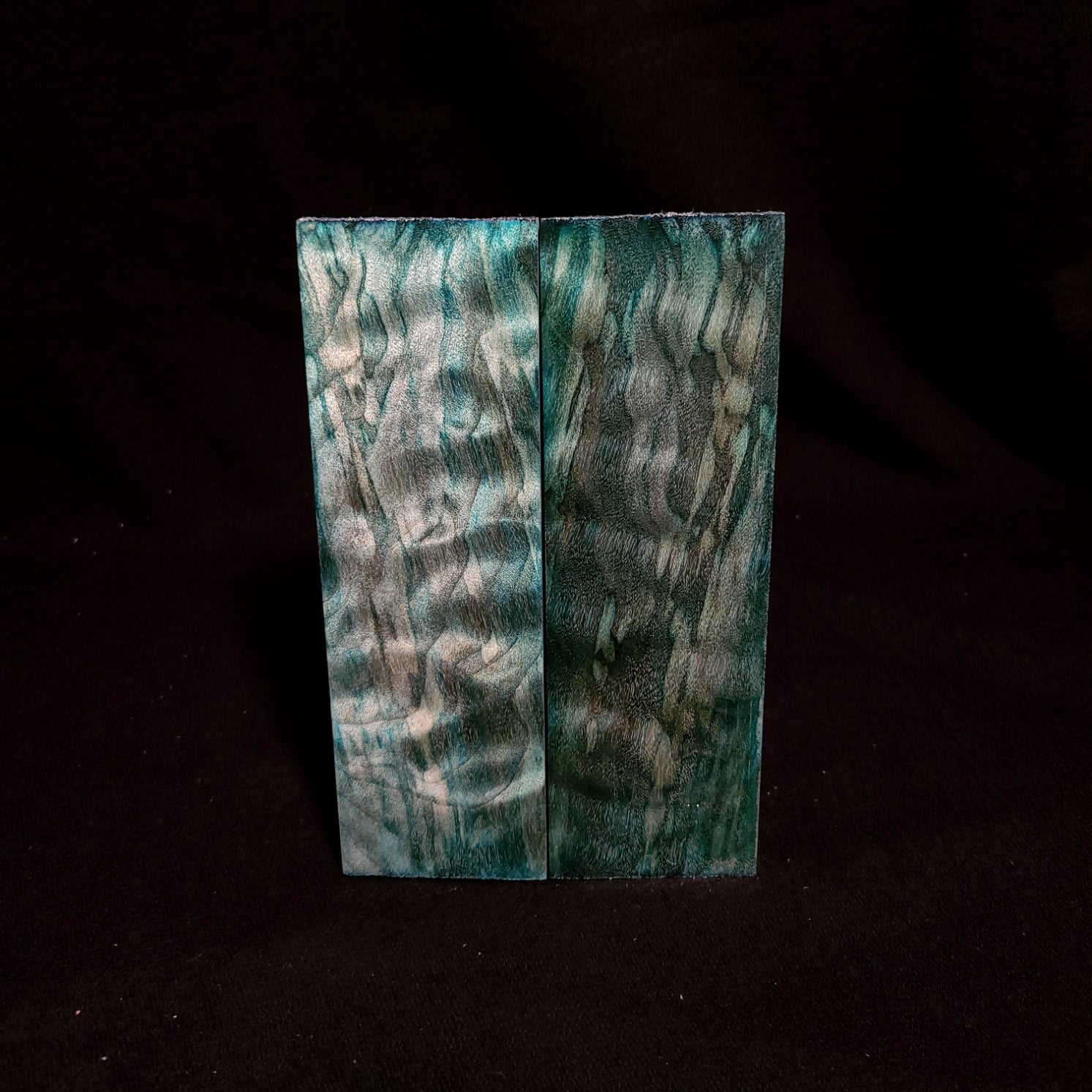 #784 - Teal Quilted Maple - K&G Stabilized - RockSolid Scales -