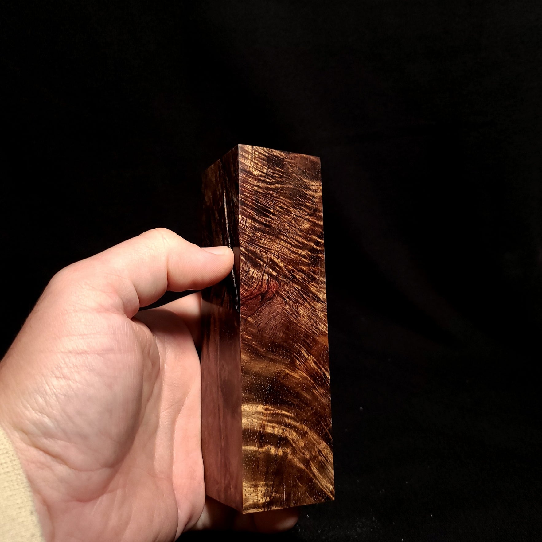 #801 - Curly Chocolate Koa - K&G Stabilized - RockSolid Scales -