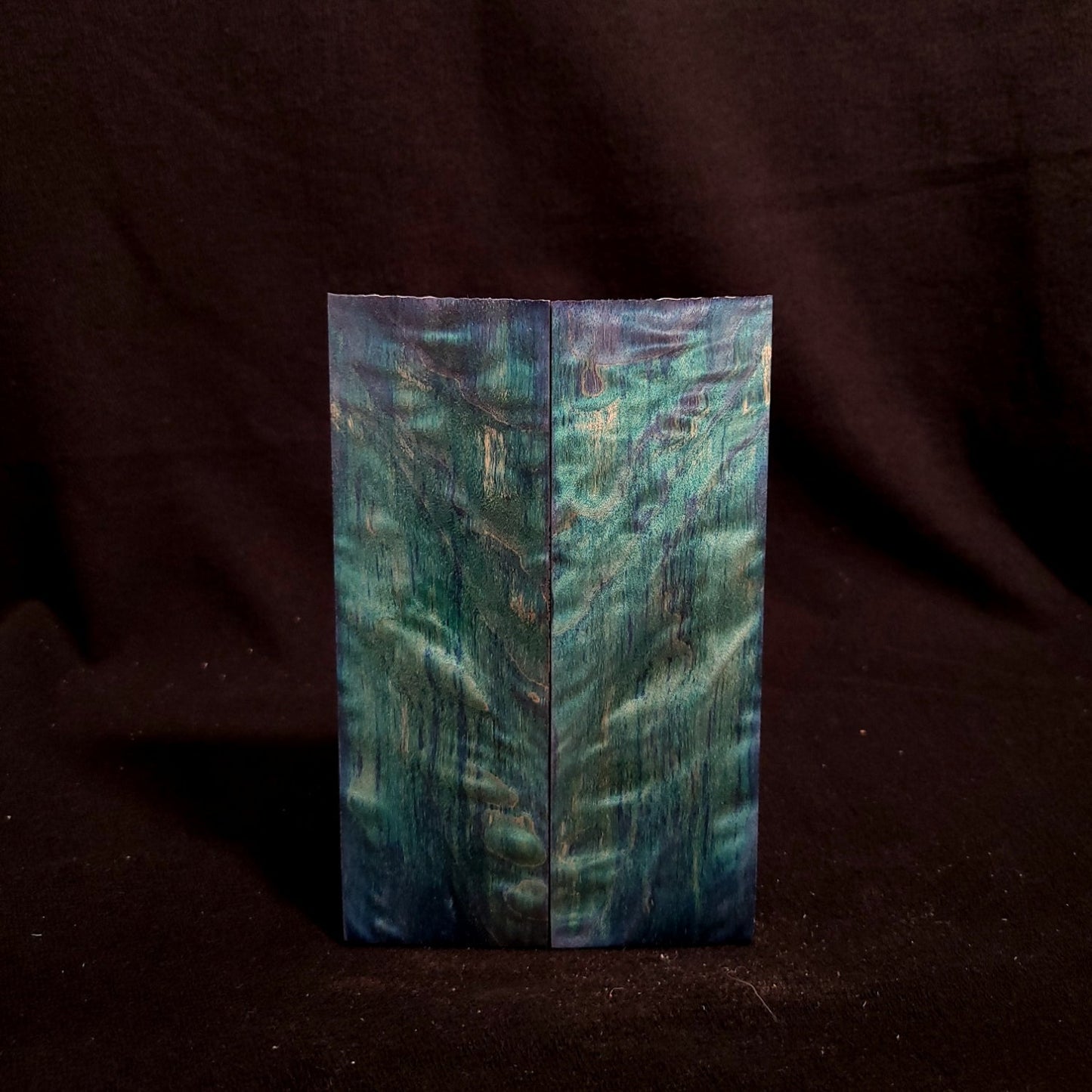 #867 - Teal and Navy Double Dye Angelstep Quilted Maple - K&G Stabilized - RockSolid Scales -