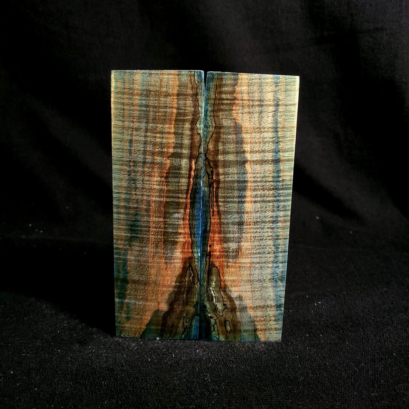 #909 - Tru-Blue Insanely Curly Spalted Maple - RockSolid Scales -