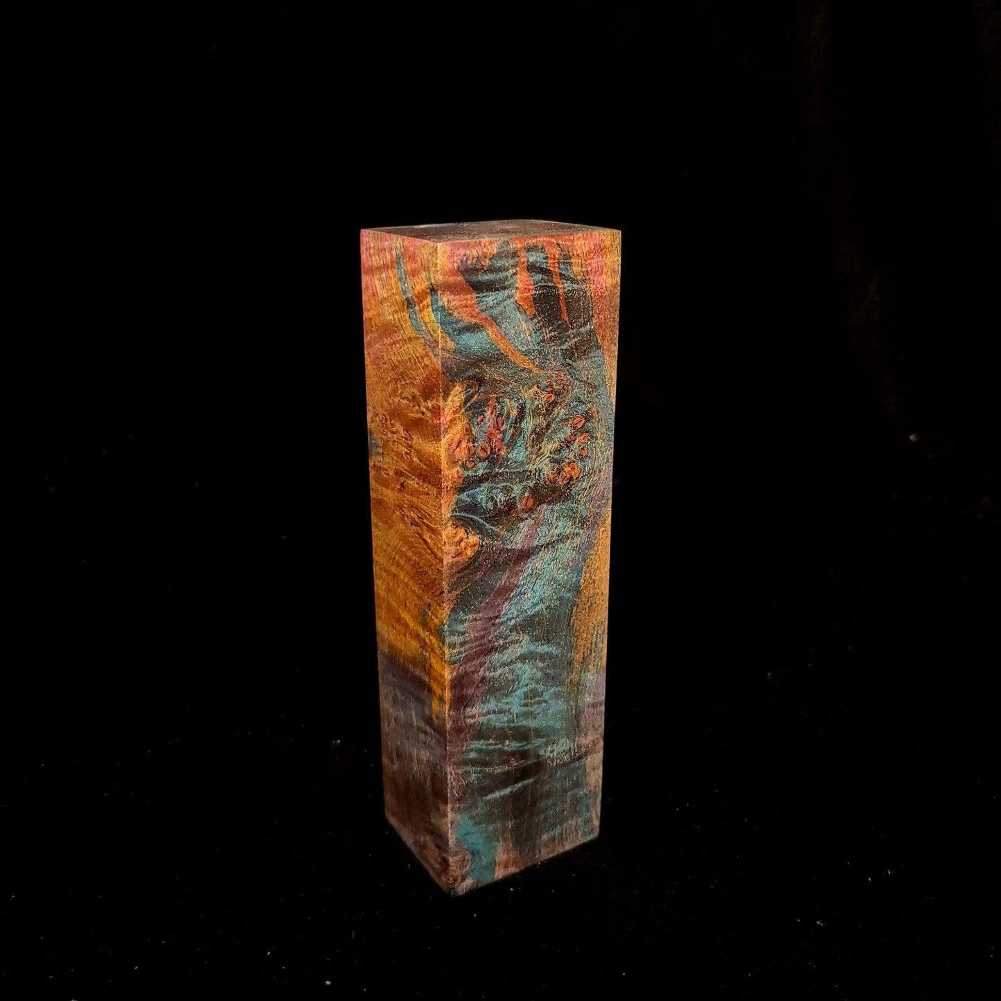 #991 Quadruple Dyed Curly Maple Burl - Gold, Pink, Purple, Blue - RockSolid Scales -
