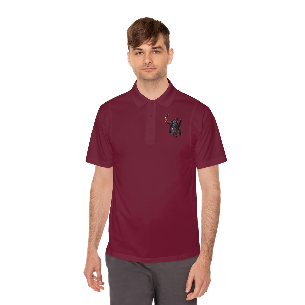 Men's Sport Polo Shirt - RockSolid Scales - Maroon